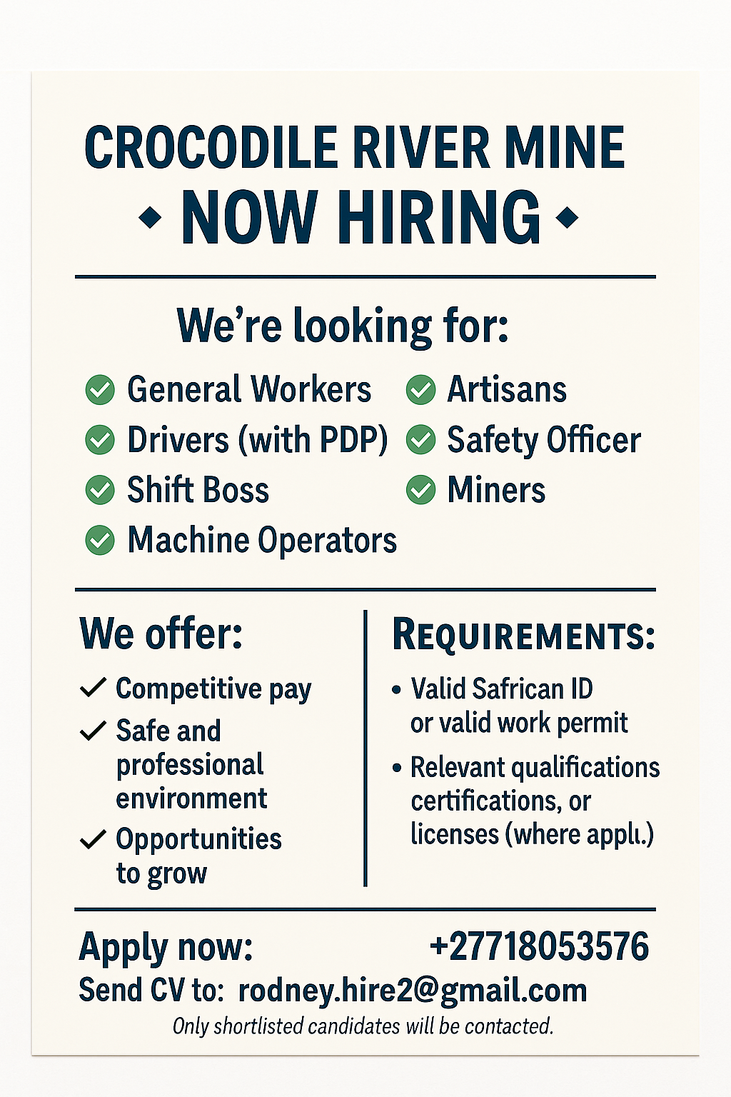  🔹 reputable company now hiring 🔹

we  in Britsc