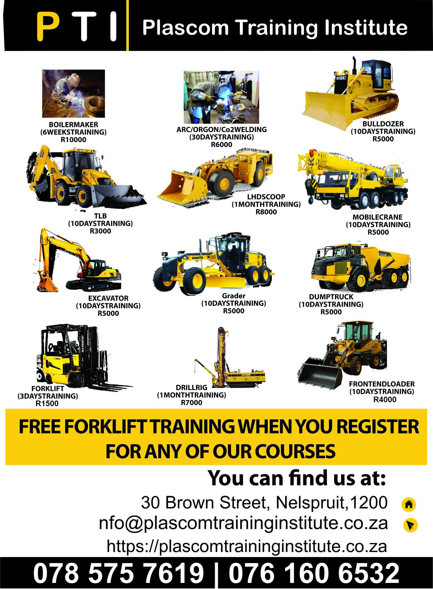  heavy machinery operator training in mpumala  in Nelspruit