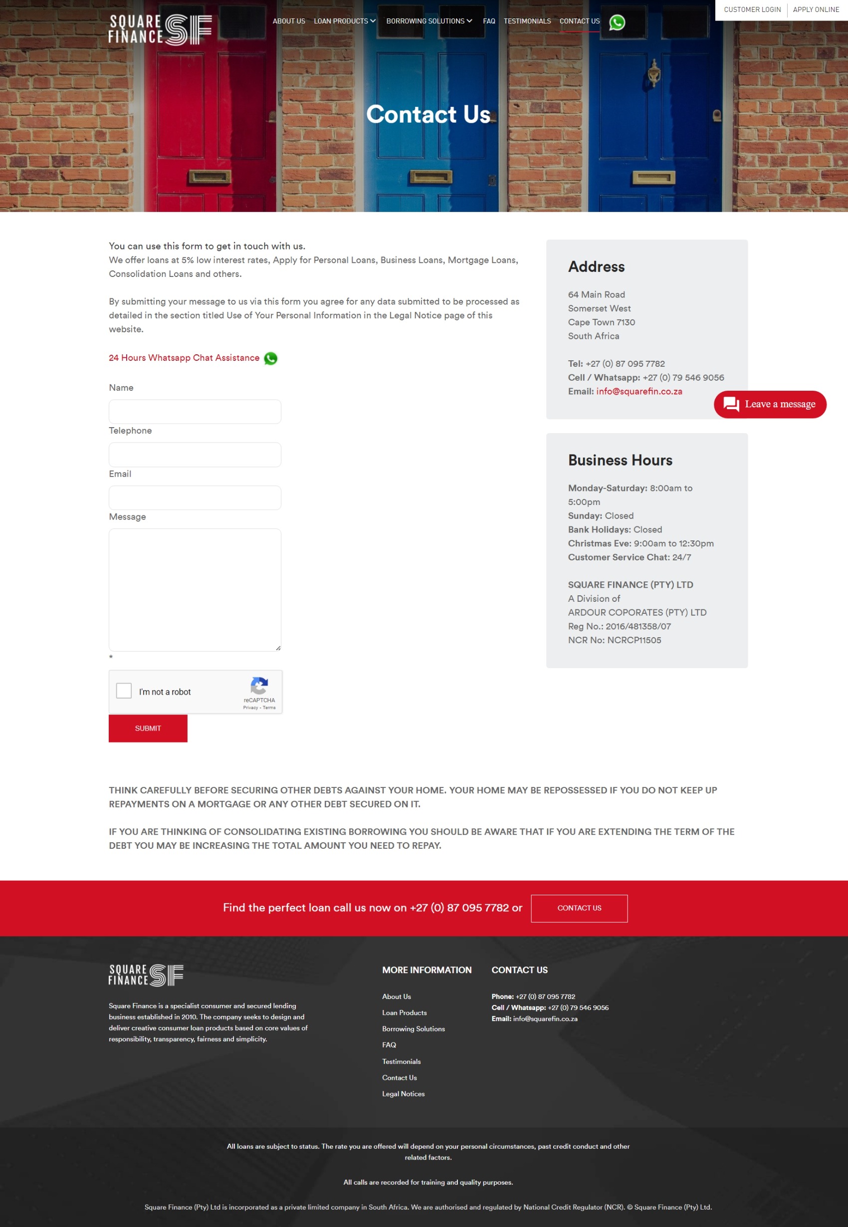 square financial service (pty) ltd is an ind in Somerset West
