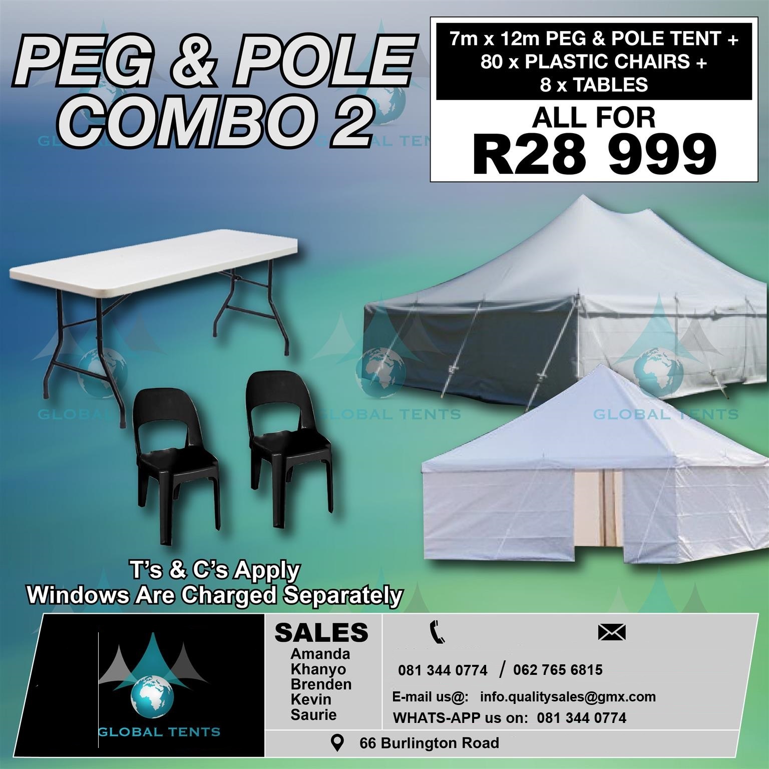  peg and pole tents combo 2 for sale

peg a  in Bloemfontein