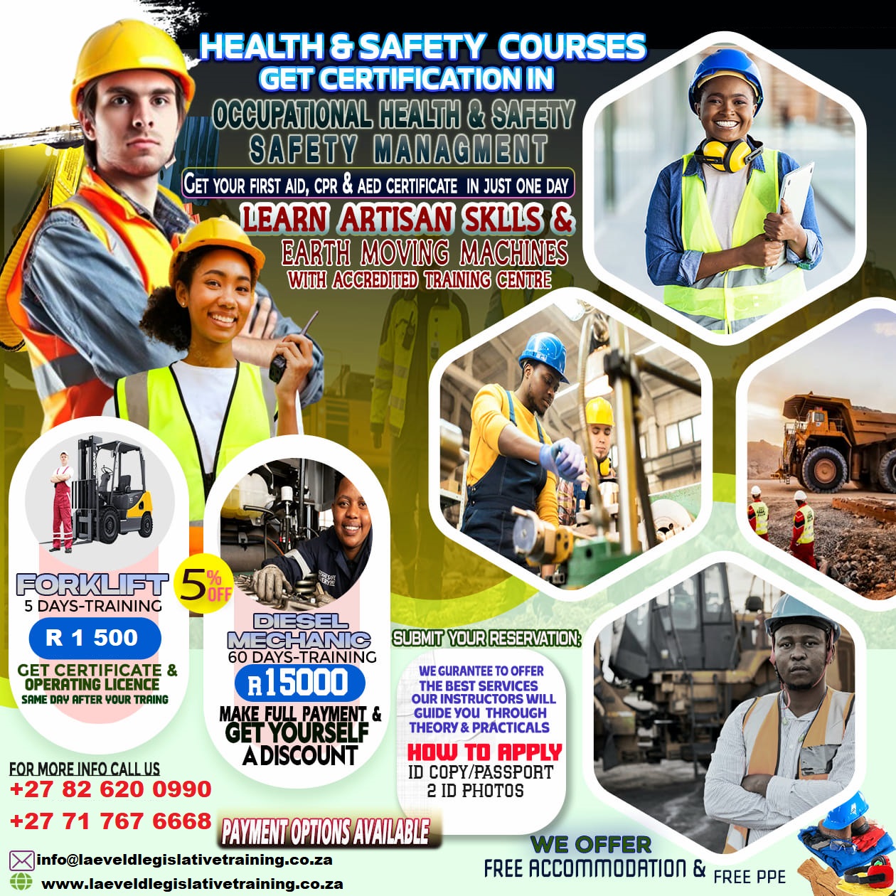  courses - duration - fees (rands)
bulldozer  in Nelspruit
