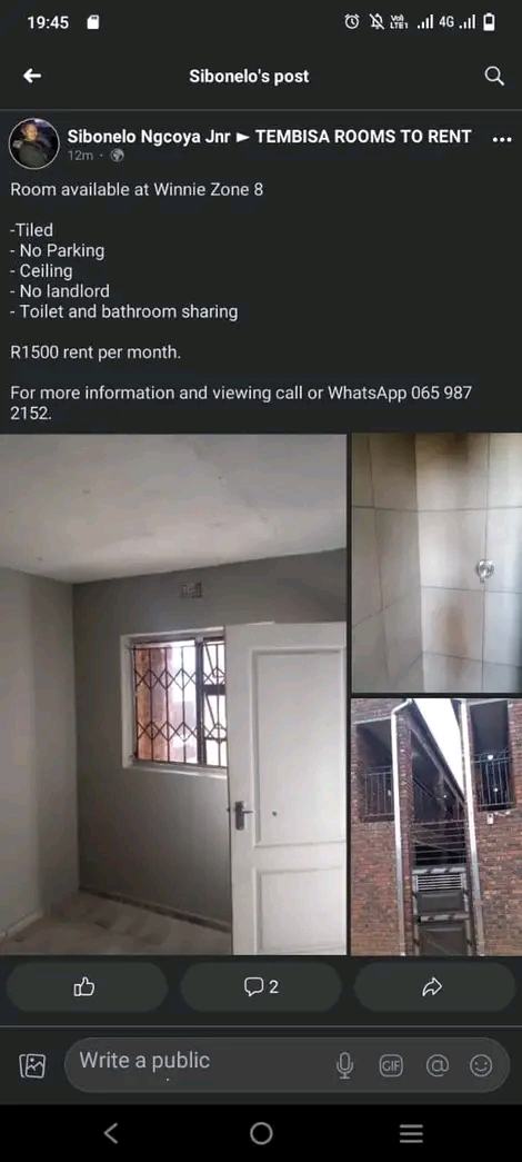 Rooms available to rent at winnie mandela zon  in Tembisa