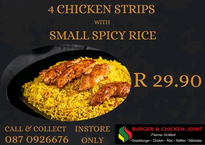 Burger & chicken joint – flame grilled
oli  in Midrand