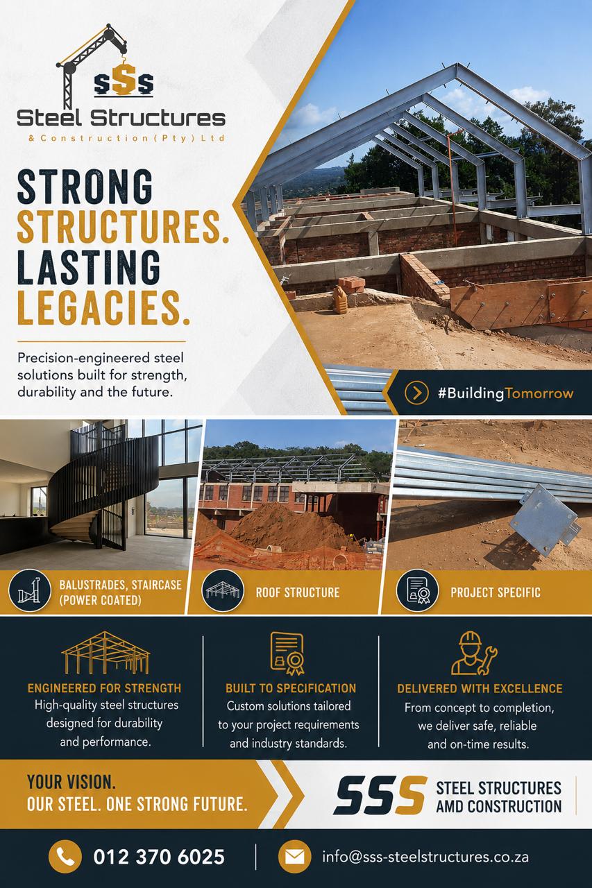  we fabricate and erect steel structures:
en  in Pretoria