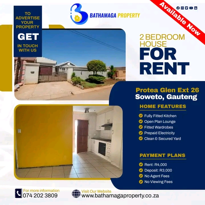 🏠 2 bedroom house to rent. this lovely hom  in Soweto